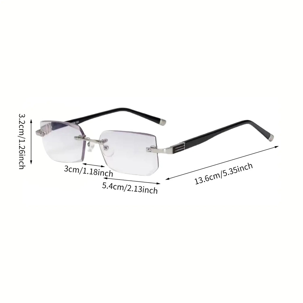 2-Pack HD Frameless anti Blue Light Reading Glasses – Diamond Cut Edge, Anti-Fatigue & UV Protection, Unisex Eyewear for Computer Gaming & Daily Use