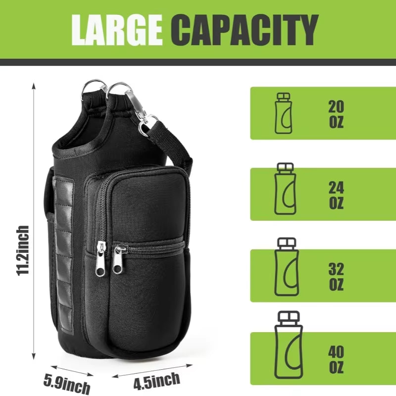 Elevate Your Workout with the Magnetic Water Bottle Holder - Convenient Carrier Bag with Phone Pocket and 6 Strong Magnets