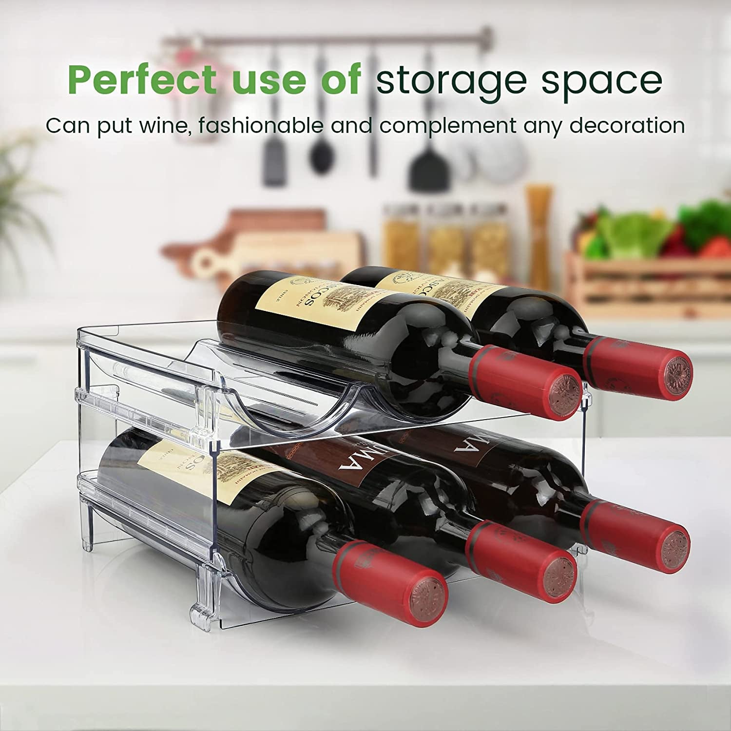 Maximize Your Space with the 2 Pack Stackable Water Bottle Storage Organizer