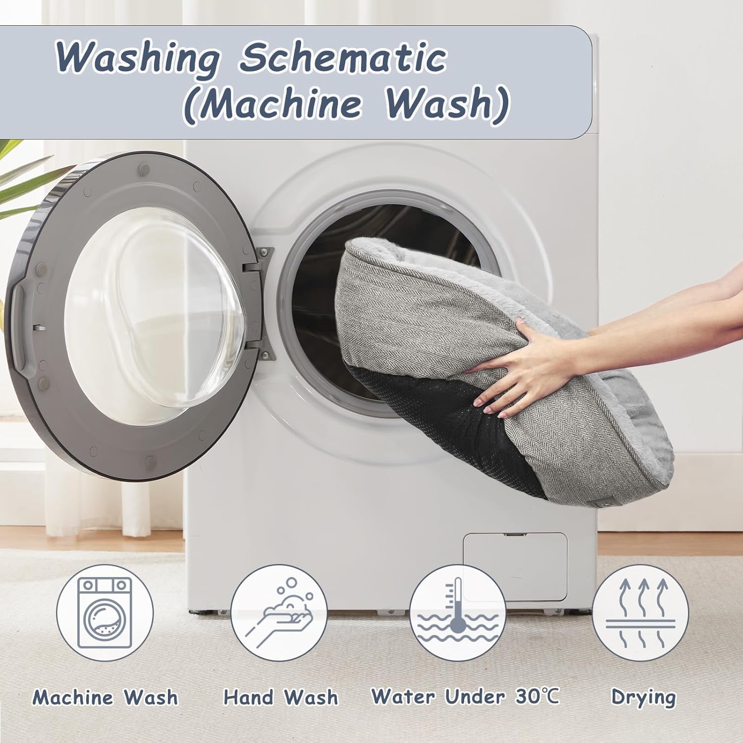 Cat Beds for Indoor Cats,Kitten Bed,Dog Bed for Extra Small Dogs Breeds,Puppy Kennel Bed, Comfy Durable Pet Sleeping Bed, Washable Roun Cat Bed & Non-Slip Bottom, Size 18"L X 18"W X 6.5"Th