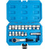 17-Piece Pass through Socket Set, Metric 10–24Mm, Hollow Ratchet Socket Kit for Automotive Repair & Machine Maintenance