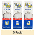 Revolutionary 13-Gallon Flap Tie Kitchen Trash Bags - 20 Durable, Leakproof Bags for Effortless Waste Management