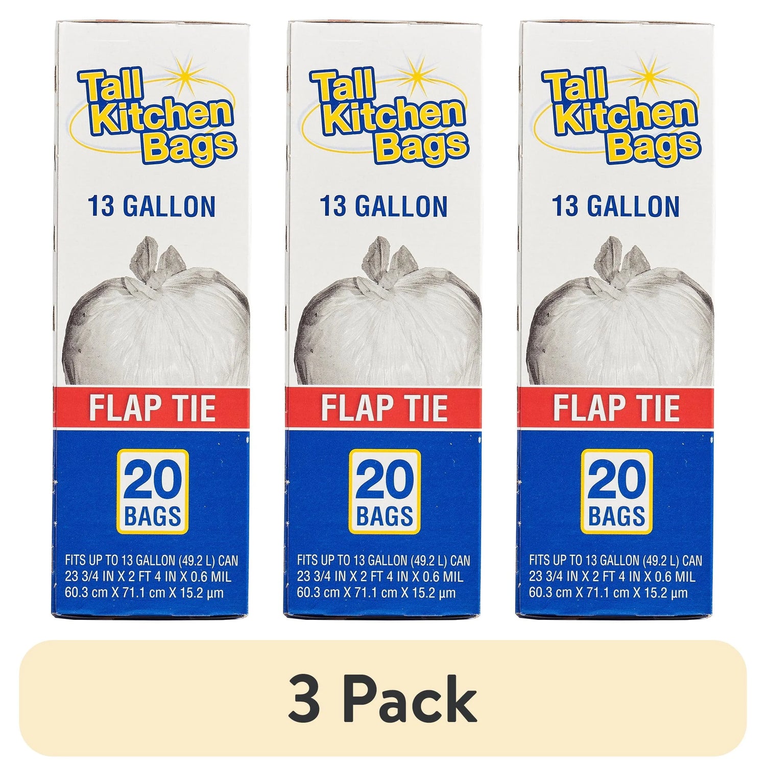 Revolutionary 13-Gallon Flap Tie Kitchen Trash Bags - 20 Durable, Leakproof Bags for Effortless Waste Management
