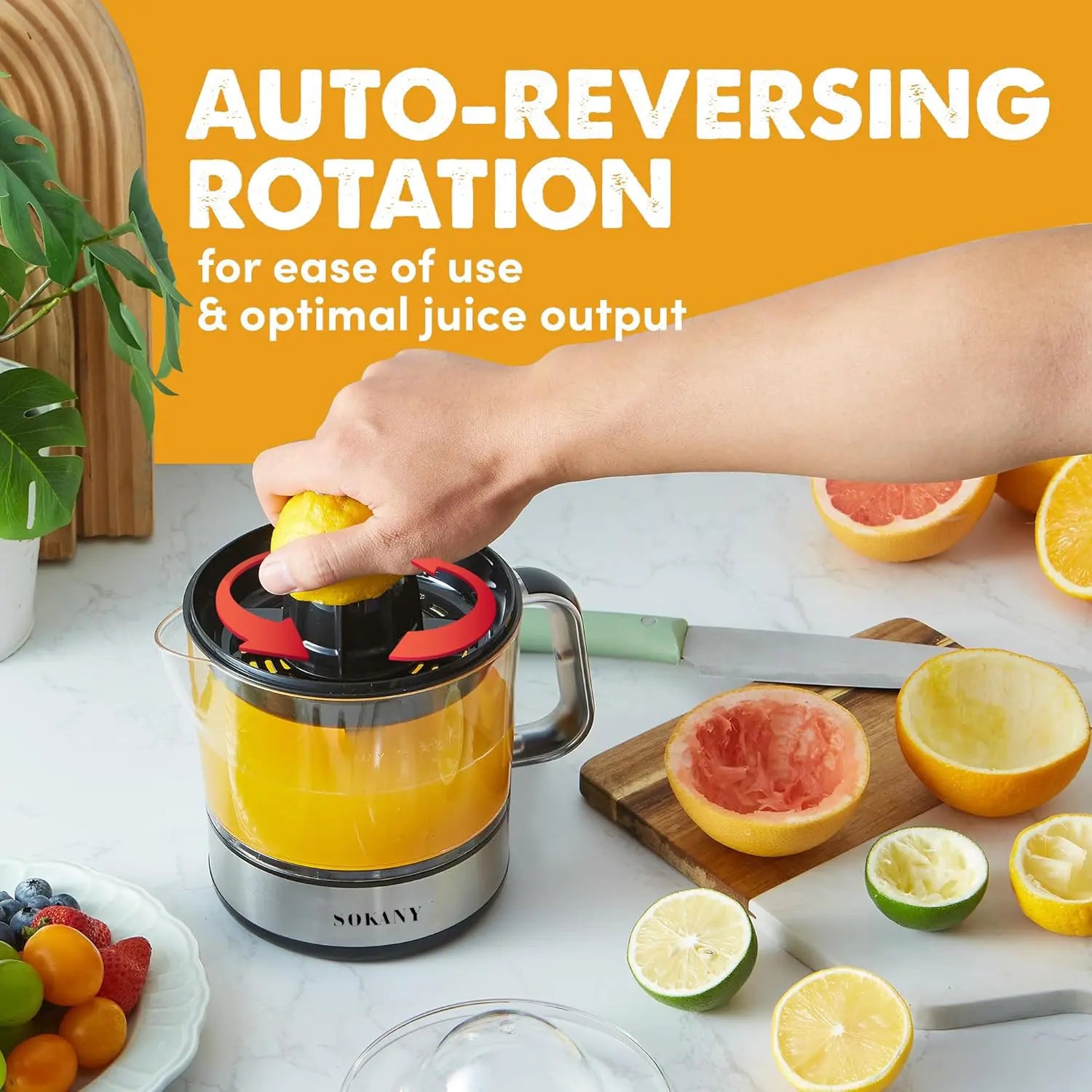 Experience Freshness with the Elite Cuisine 3-Cup Electric Citrus Juicer