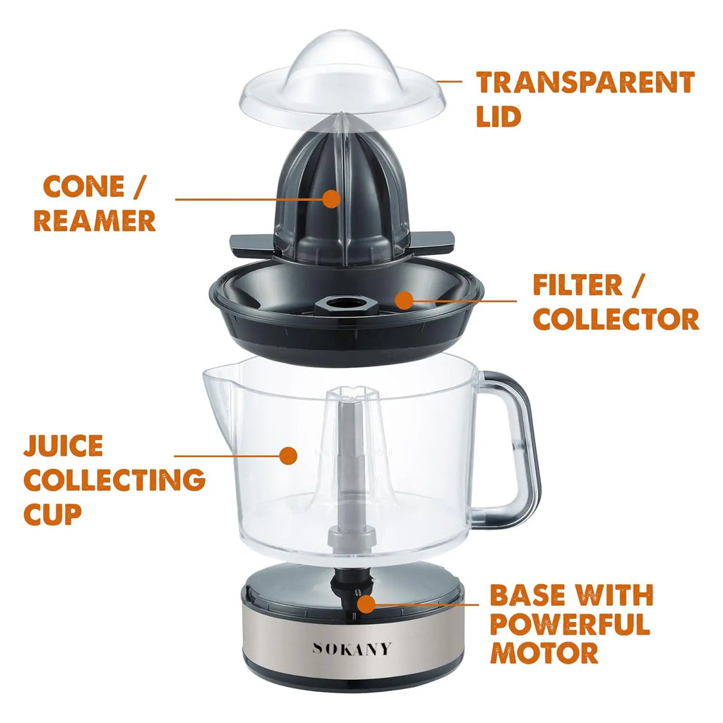 Experience Freshness with the Elite Cuisine 3-Cup Electric Citrus Juicer