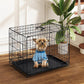 Premium 24/30 Inch Single Door Dog Crate - Sturdy Metal Pet Kennel with Secure Lock, Collapsible Design, and Easy-Clean Removable Tray for Travel and Home Use