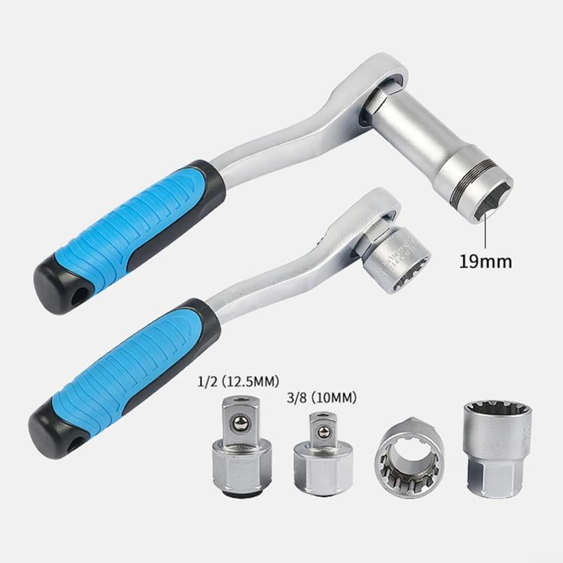 17-Piece Pass through Socket Set, Metric 10–24Mm, Hollow Ratchet Socket Kit for Automotive Repair & Machine Maintenance