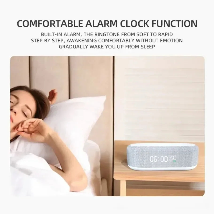 15W Wireless Chargers Pad Stand Alarm Bedroom Lamp Night Light Desktop Clock Temperature Thermometer Phone Fast Charging Dock