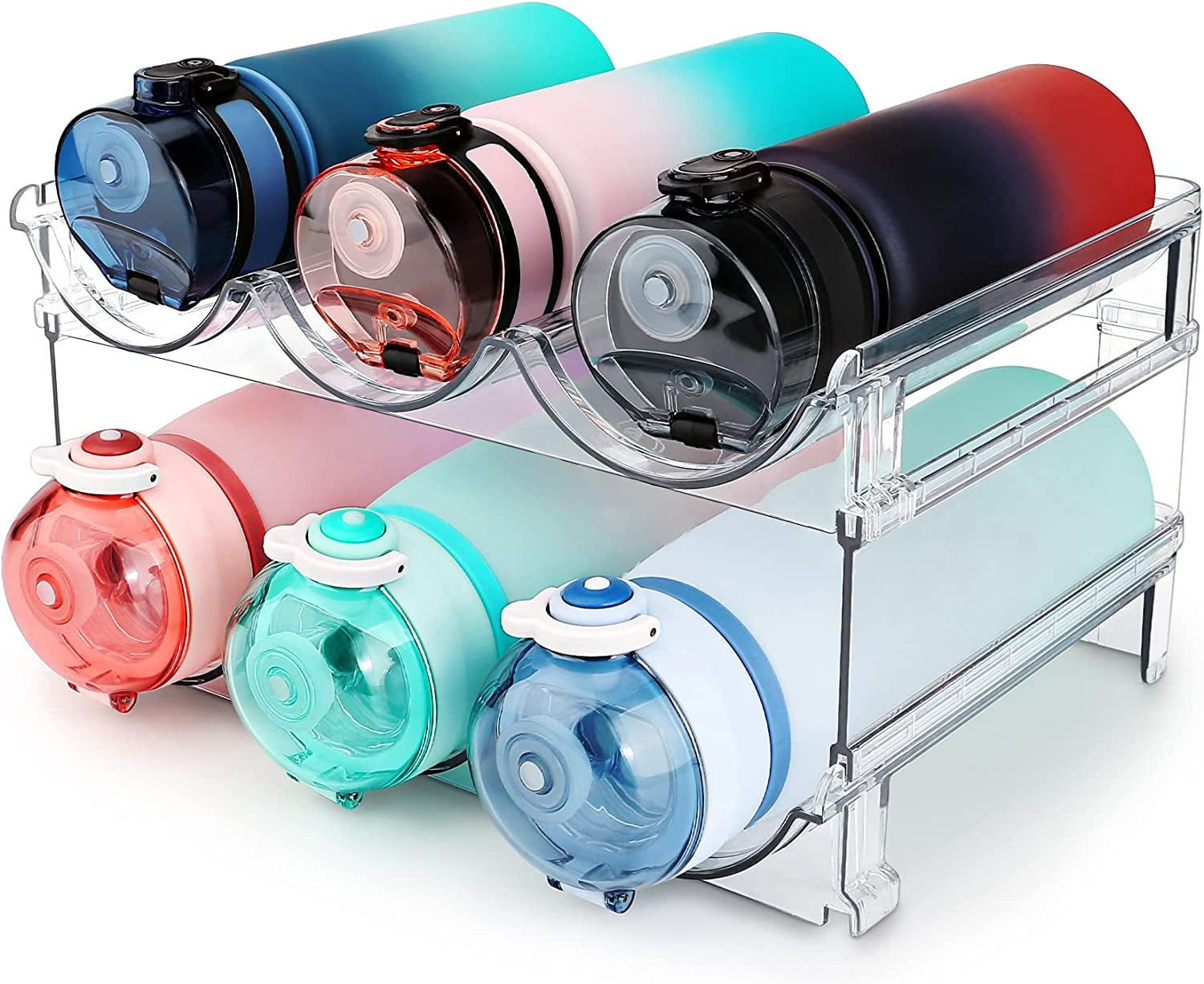 Maximize Your Space with the 2 Pack Stackable Water Bottle Storage Organizer