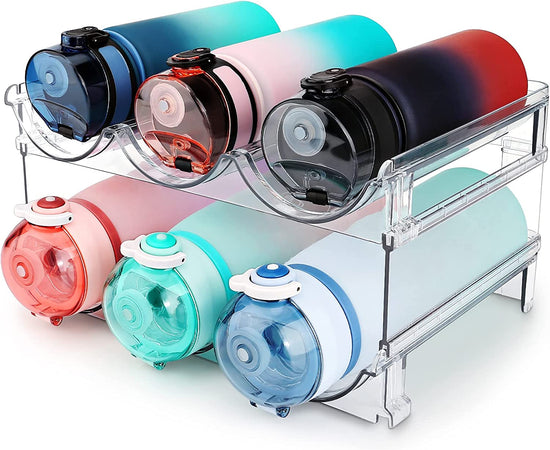 Maximize Your Space with the 2 Pack Stackable Water Bottle Storage Organizer