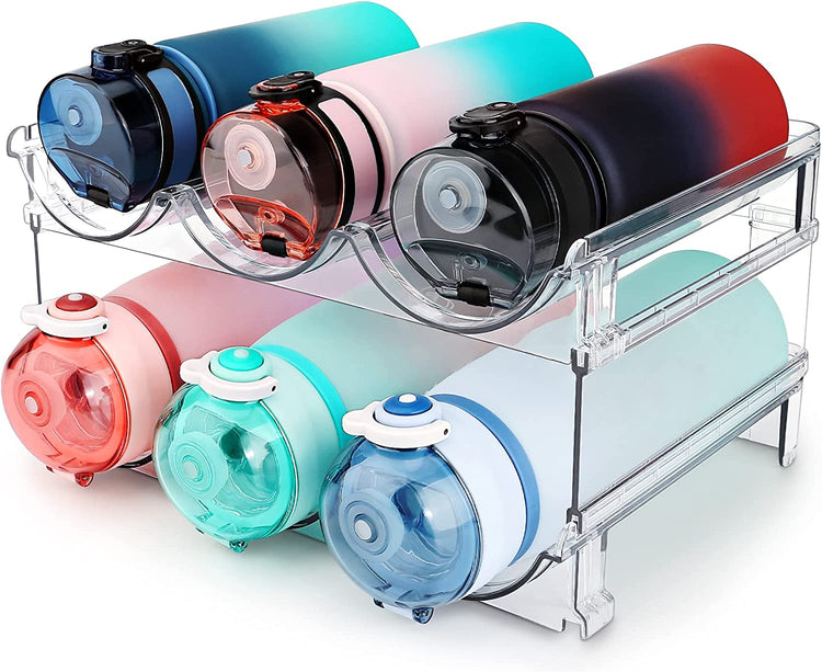 Maximize Your Space with the 2 Pack Stackable Water Bottle Storage Organizer