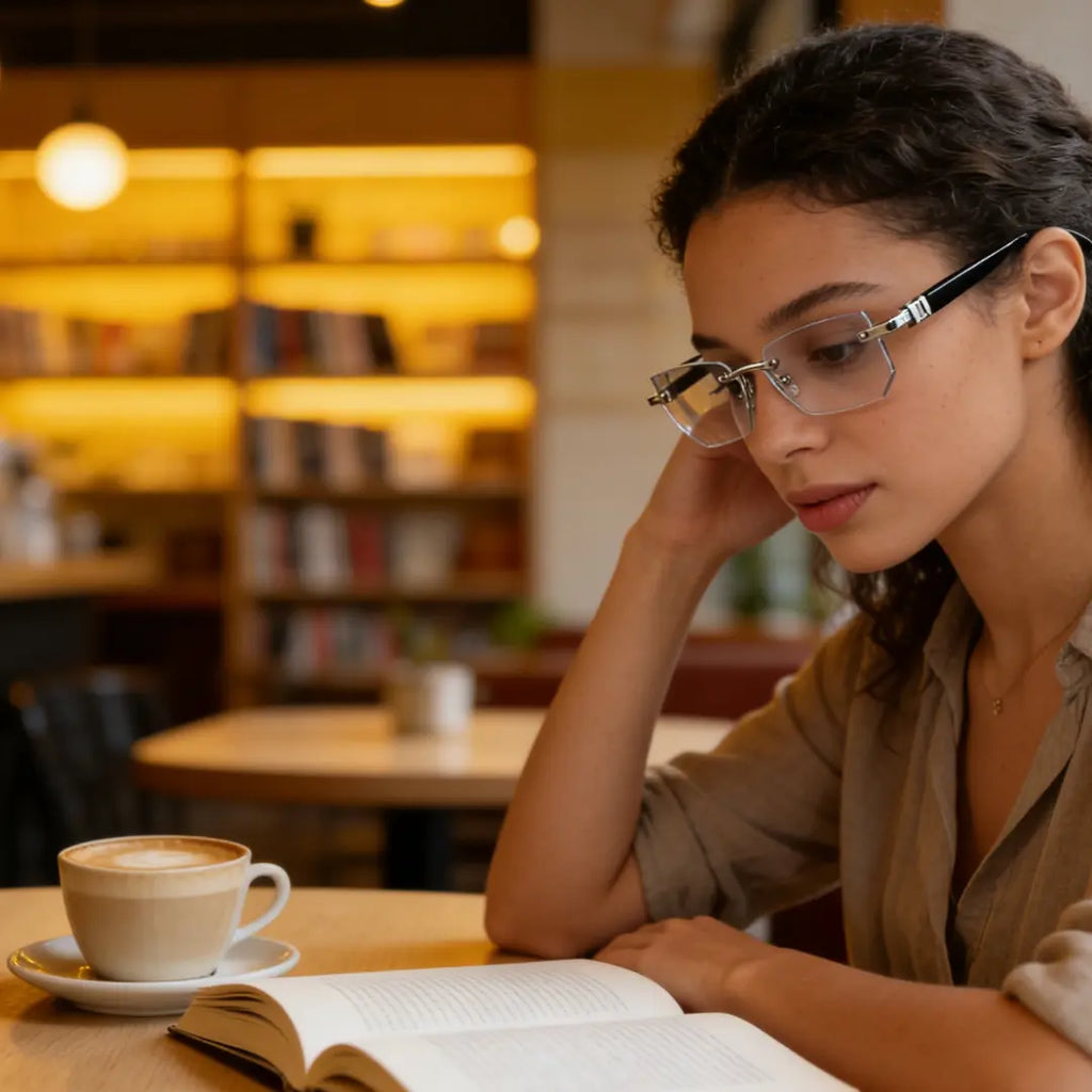 2-Pack HD Frameless anti Blue Light Reading Glasses – Diamond Cut Edge, Anti-Fatigue & UV Protection, Unisex Eyewear for Computer Gaming & Daily Use