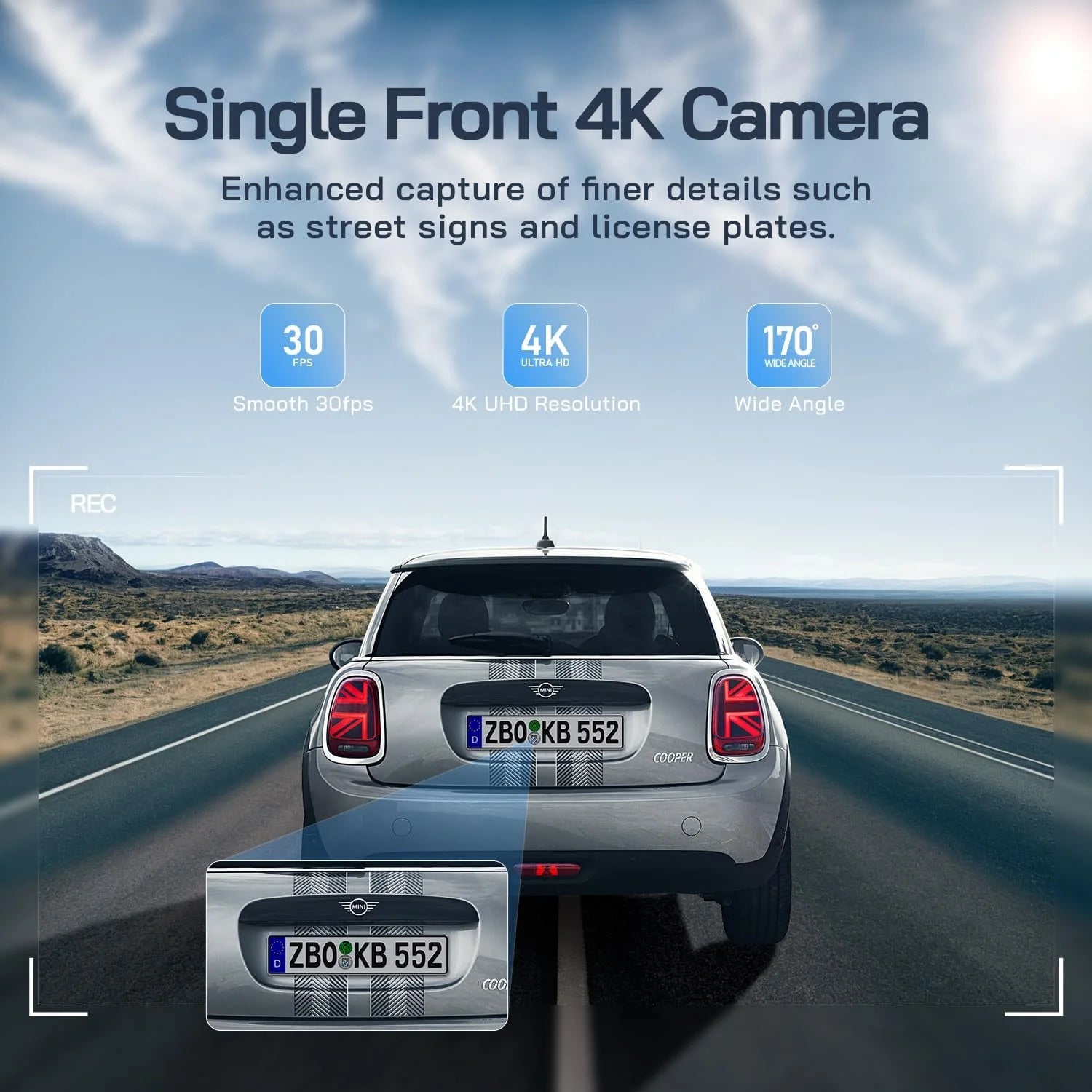 Experience Unmatched Clarity with Our Dual Dash Camera: 4K Front & 1080P Rear, 3" IPS Screen, 170° Wide Angle, Night Vision, G-Sensor & Loop Recording