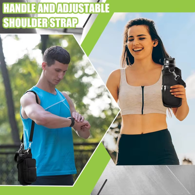 Elevate Your Workout with the Magnetic Water Bottle Holder - Convenient Carrier Bag with Phone Pocket and 6 Strong Magnets