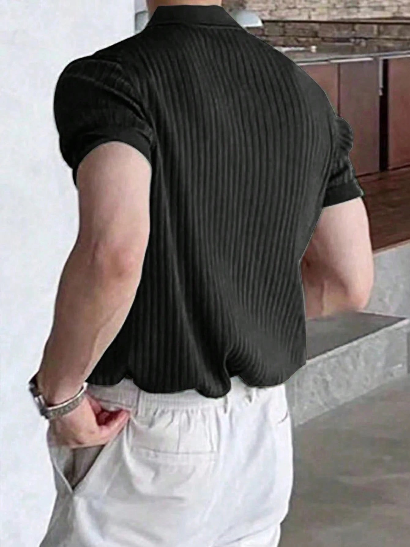 Elevate Your Style with the Manfinity Homme Men's Solid Color Short Sleeve Polo Shirt - Perfect for Casual and Business Wear!