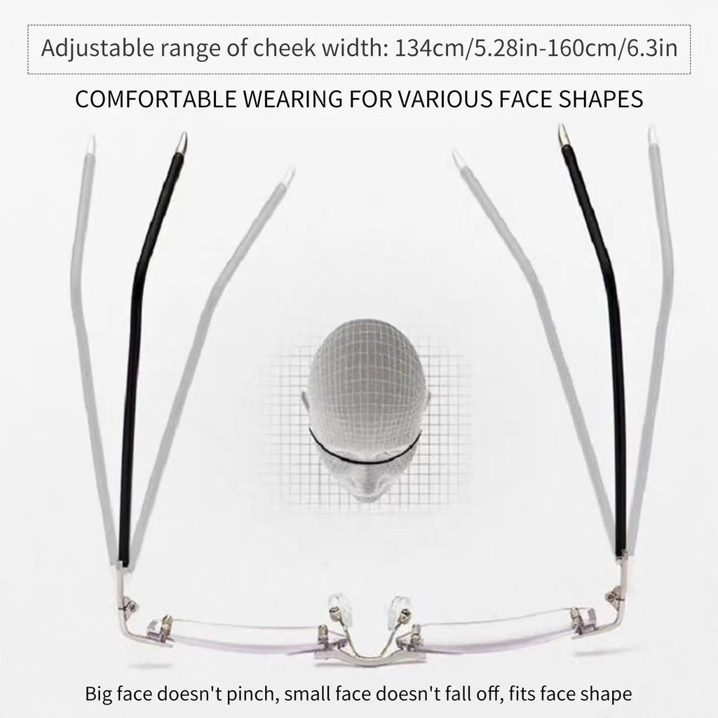 2-Pack HD Frameless anti Blue Light Reading Glasses – Diamond Cut Edge, Anti-Fatigue & UV Protection, Unisex Eyewear for Computer Gaming & Daily Use