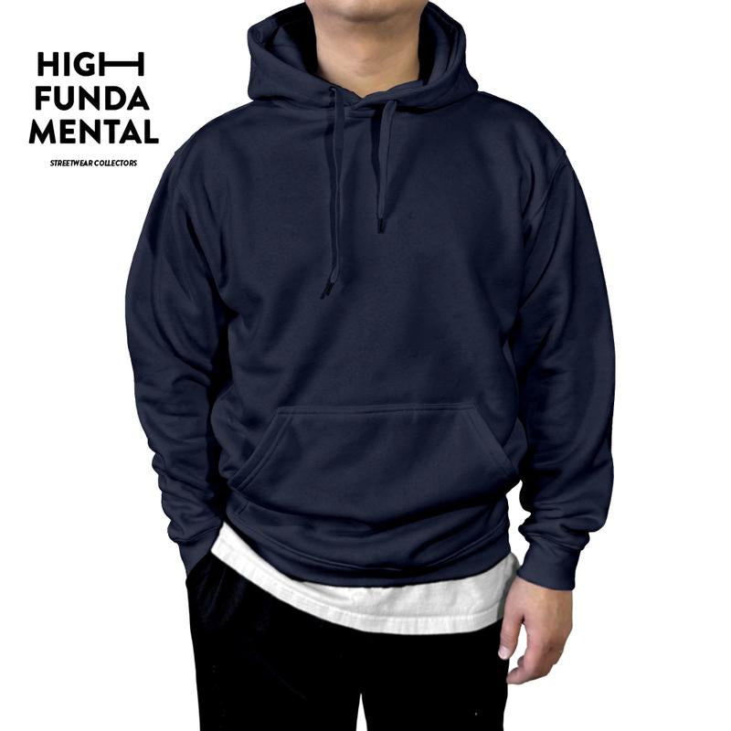 HIGHFUNDAMENTAL Men'S Plain Fleece Pullover Hoodie HFM Casual Hooded Pullover Hoodied Sweatshirt Active Soft Unisex Casual Cotton Polyester (XS to 3XL)