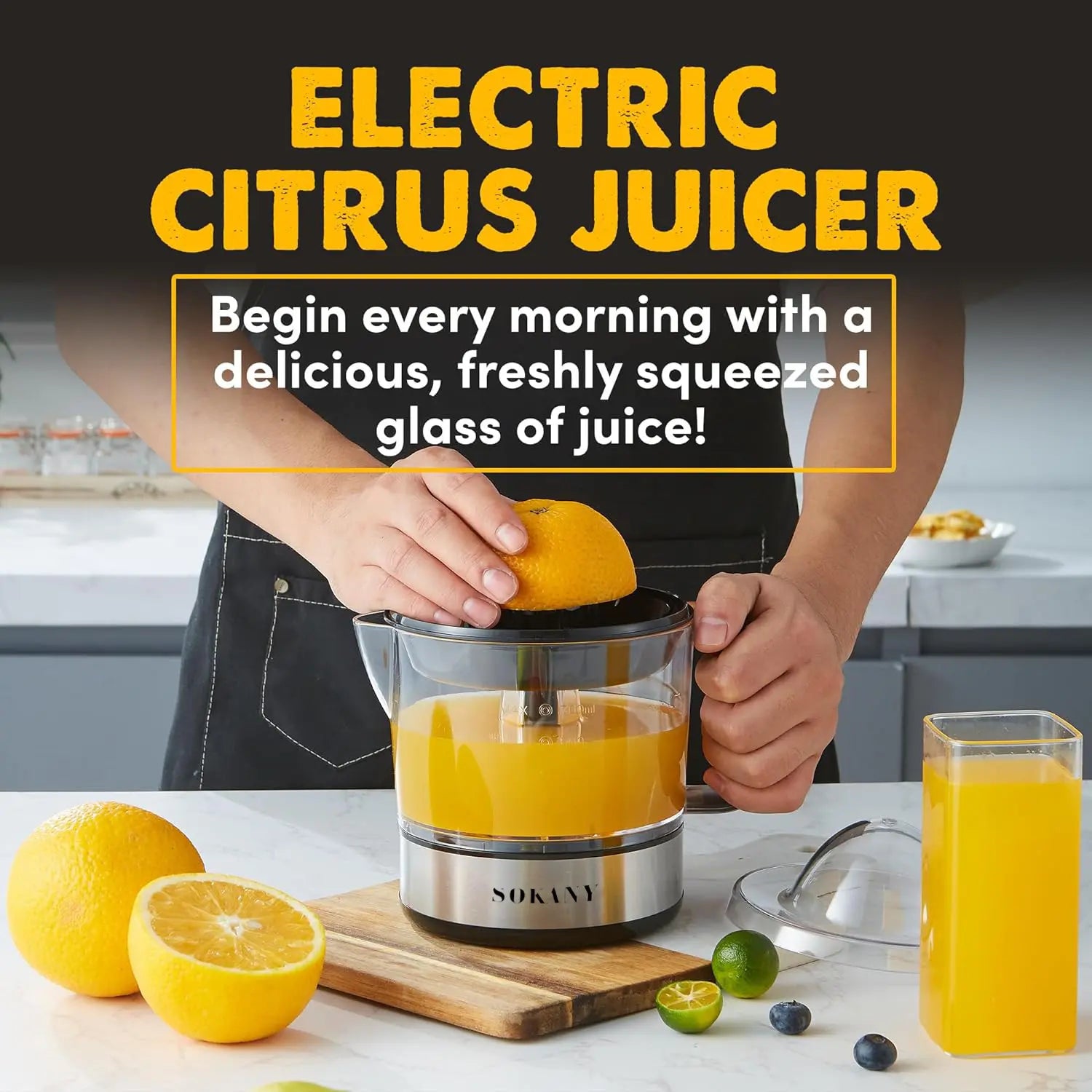 Experience Freshness with the Elite Cuisine 3-Cup Electric Citrus Juicer