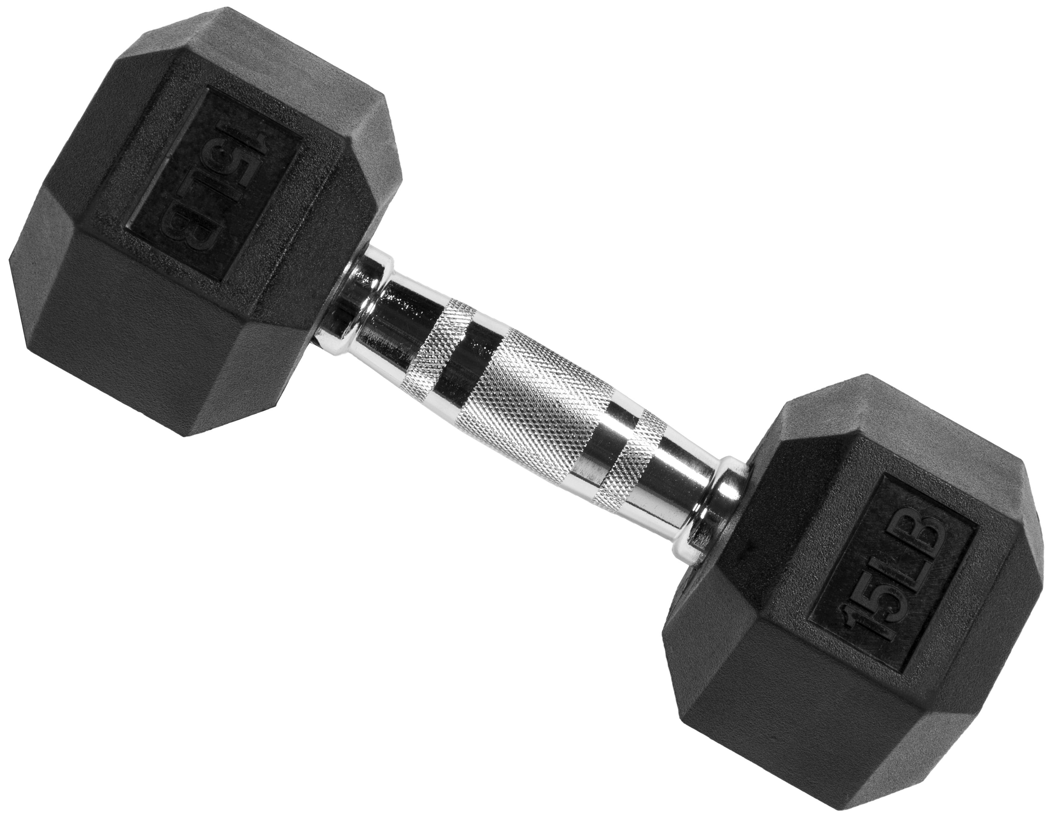 Elevate Your Workout with the 15 lb Rubber Encased Hex Dumbbell - Perfect for Strength Training and Muscle Building