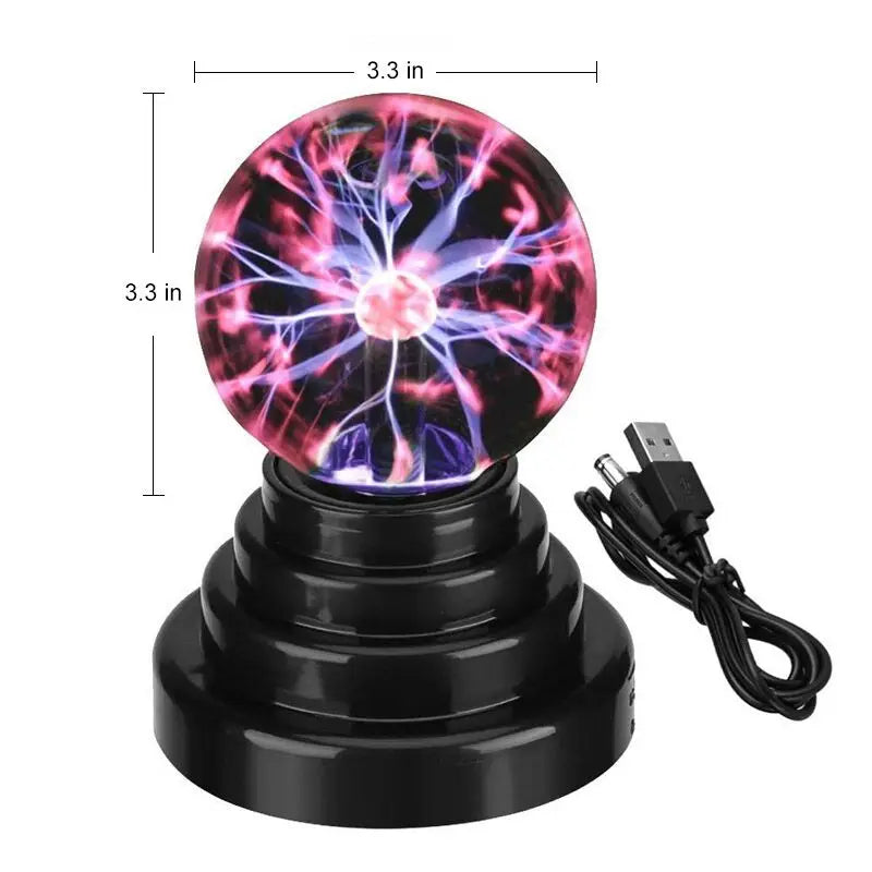 Illuminate Your Space with the 8-Inch Magic Plasma Ball Lamp - A Touch-Sensitive LED Night Light Perfect for Kids' Birthdays and Festive Decor