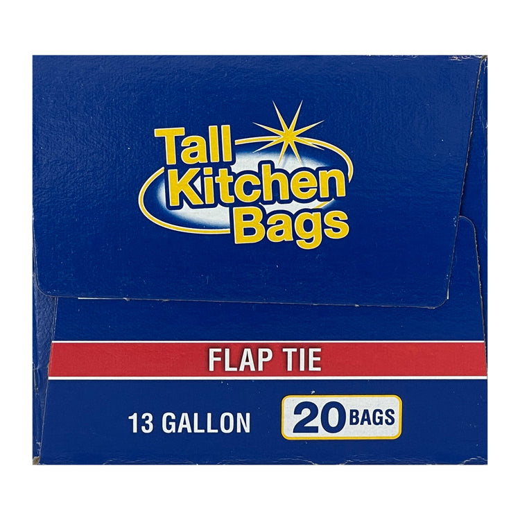 Revolutionary 13-Gallon Flap Tie Kitchen Trash Bags - 20 Durable, Leakproof Bags for Effortless Waste Management