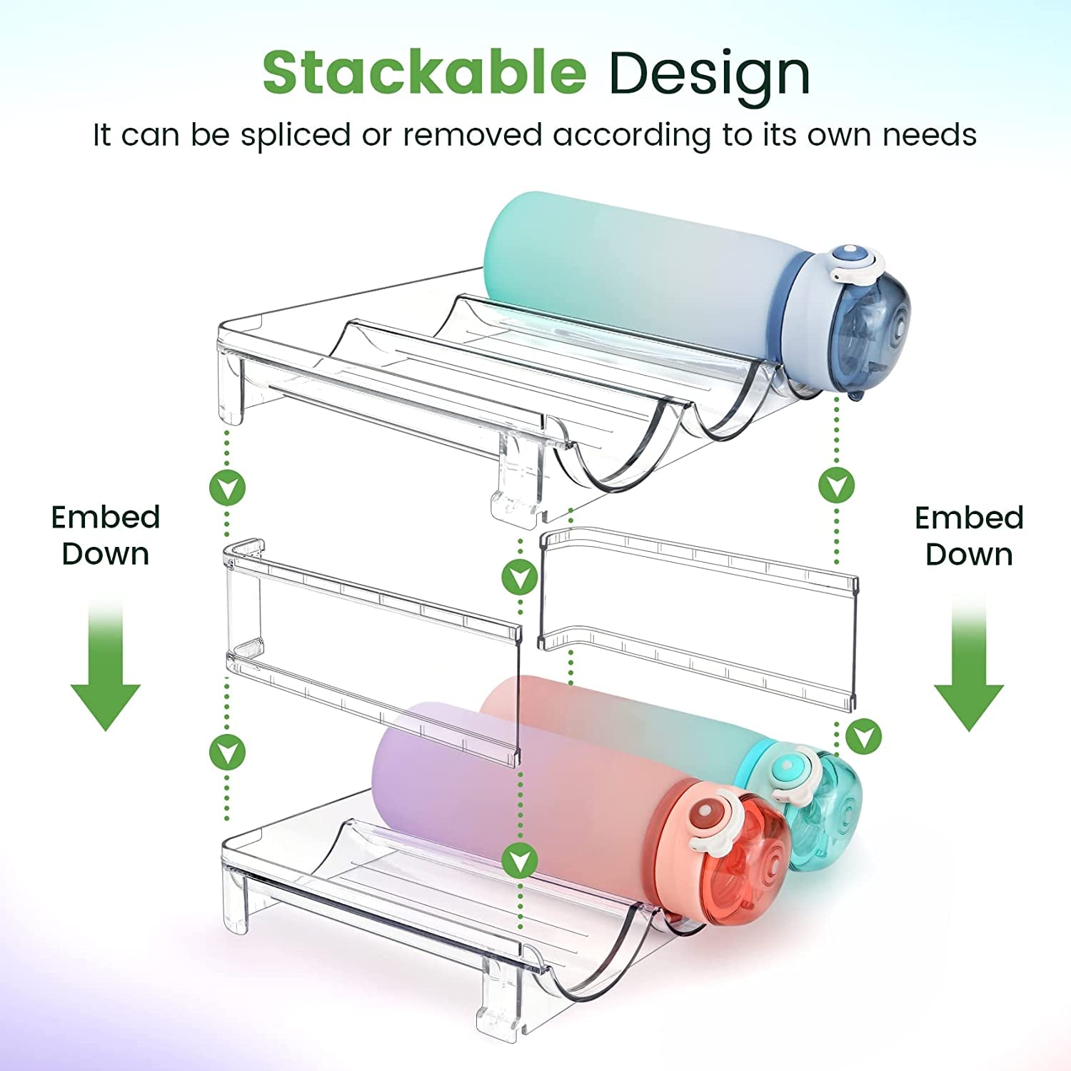 Maximize Your Space with the 2 Pack Stackable Water Bottle Storage Organizer