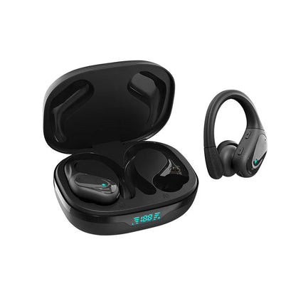 True Wireless Headphones TWS Bluetooth Earbuds Headsets Deep Bass Earphones Mic LED Power Display for Sport Workout Running Gym