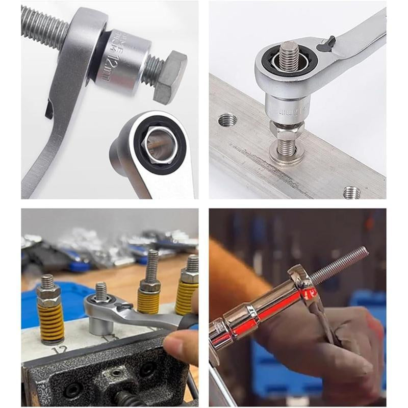 17-Piece Pass through Socket Set, Metric 10–24Mm, Hollow Ratchet Socket Kit for Automotive Repair & Machine Maintenance