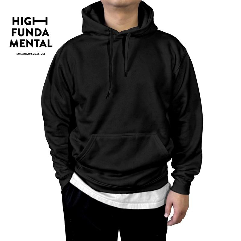 HIGHFUNDAMENTAL Men'S Plain Fleece Pullover Hoodie HFM Casual Hooded Pullover Hoodied Sweatshirt Active Soft Unisex Casual Cotton Polyester (XS to 3XL)
