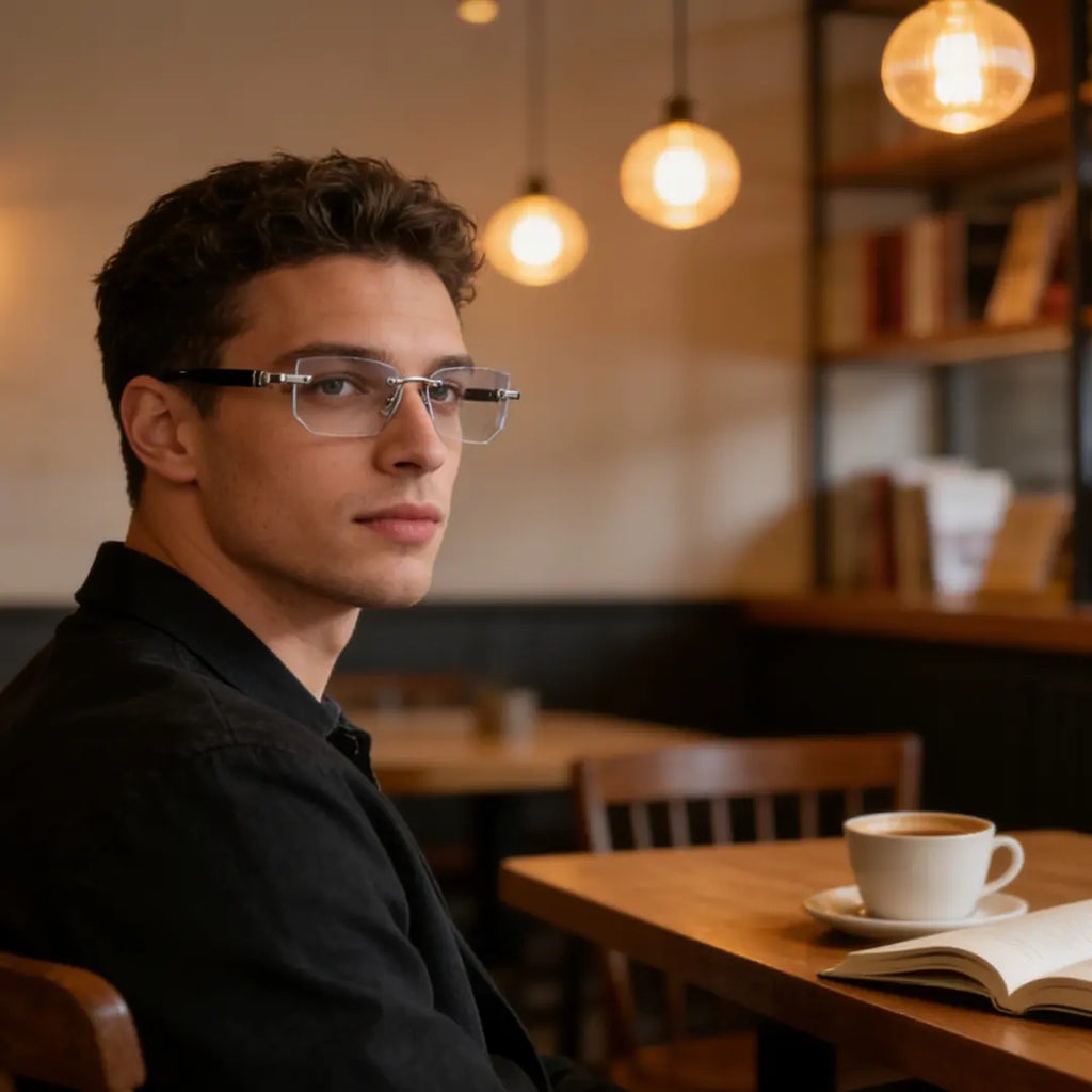 2-Pack HD Frameless anti Blue Light Reading Glasses – Diamond Cut Edge, Anti-Fatigue & UV Protection, Unisex Eyewear for Computer Gaming & Daily Use