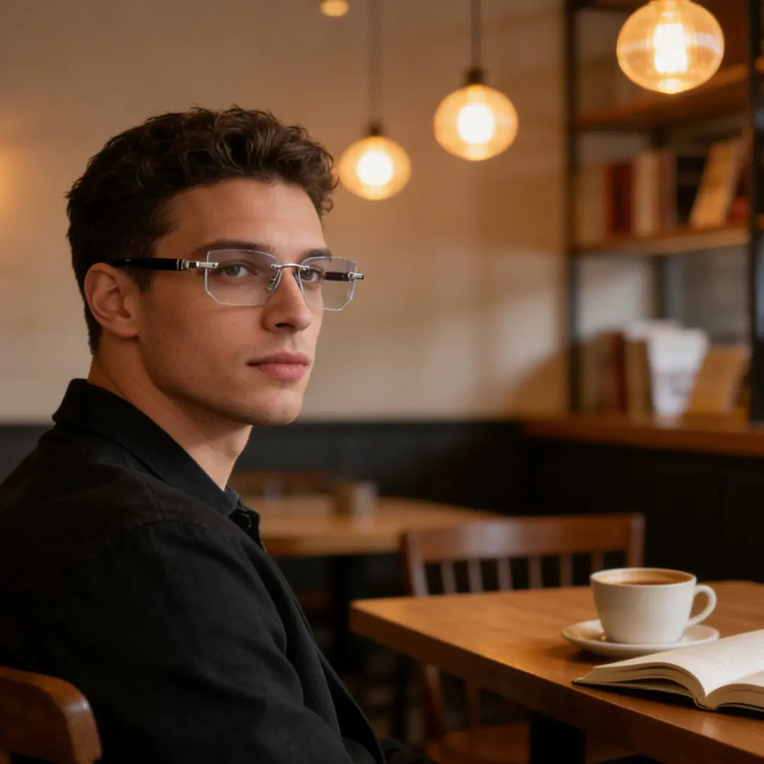 2-Pack HD Frameless anti Blue Light Reading Glasses – Diamond Cut Edge, Anti-Fatigue & UV Protection, Unisex Eyewear for Computer Gaming & Daily Use