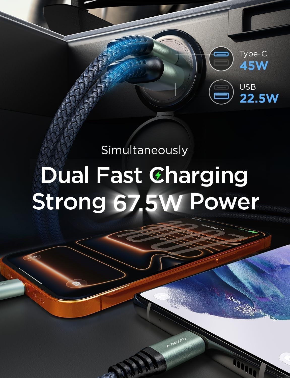 Power Up Your Drive with the 67.5W Super Mini USB C Fast Charging Car Charger - Perfect for iPhone 17 Pro Max and Samsung Galaxy S26!