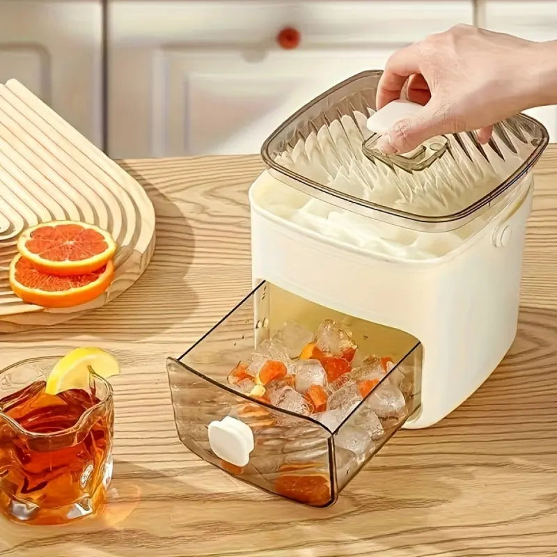Portable 48 Cube Double-Deck Ice Maker - Effortless Freezing for Refreshing Summer Drinks and DIY Frozen Treats!