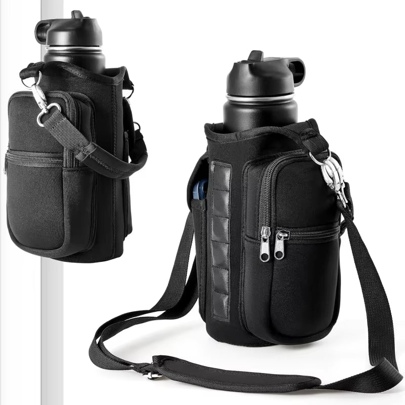 Elevate Your Workout with the Magnetic Water Bottle Holder - Convenient Carrier Bag with Phone Pocket and 6 Strong Magnets