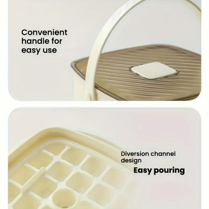 Portable 48 Cube Double-Deck Ice Maker - Effortless Freezing for Refreshing Summer Drinks and DIY Frozen Treats!
