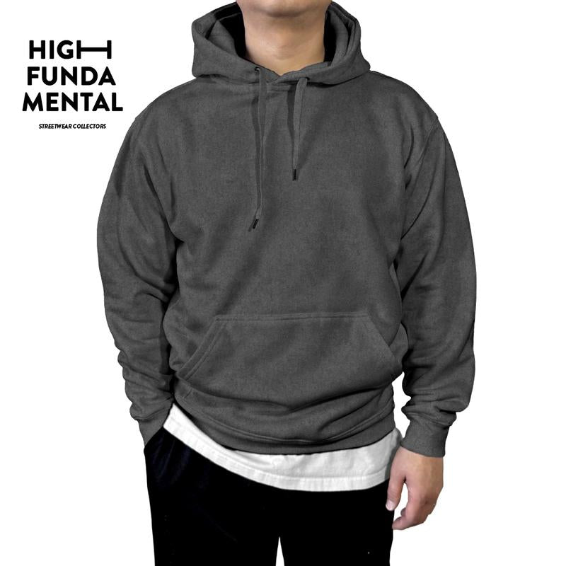 HIGHFUNDAMENTAL Men'S Plain Fleece Pullover Hoodie HFM Casual Hooded Pullover Hoodied Sweatshirt Active Soft Unisex Casual Cotton Polyester (XS to 3XL)