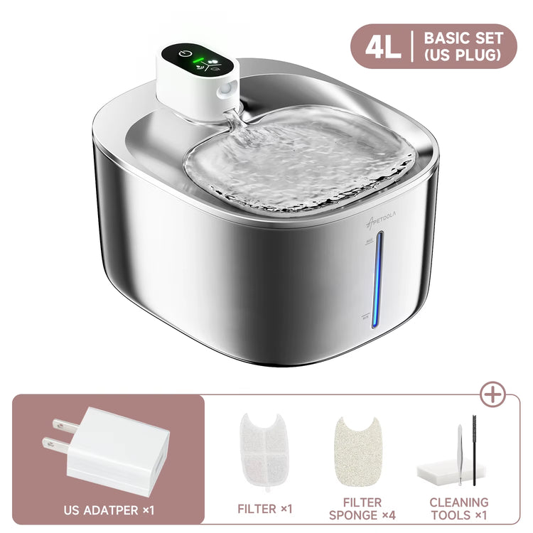 4L Wireless Cat Water Fountain with Auto Sensor - Perfect Pet Water Dispenser for Cats and Dogs