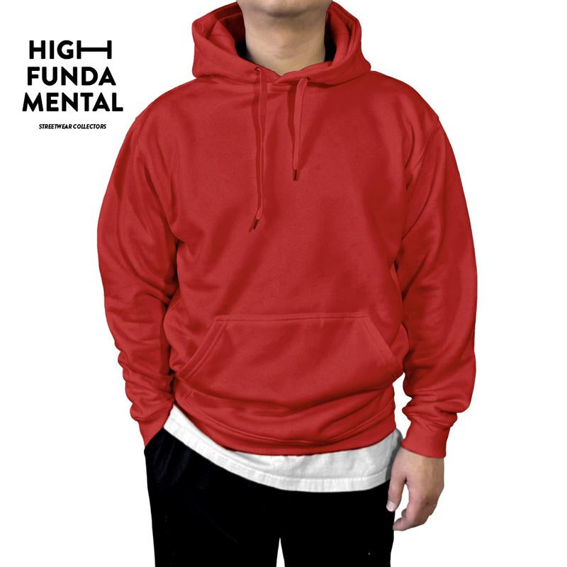HIGHFUNDAMENTAL Men'S Plain Fleece Pullover Hoodie HFM Casual Hooded Pullover Hoodied Sweatshirt Active Soft Unisex Casual Cotton Polyester (XS to 3XL)