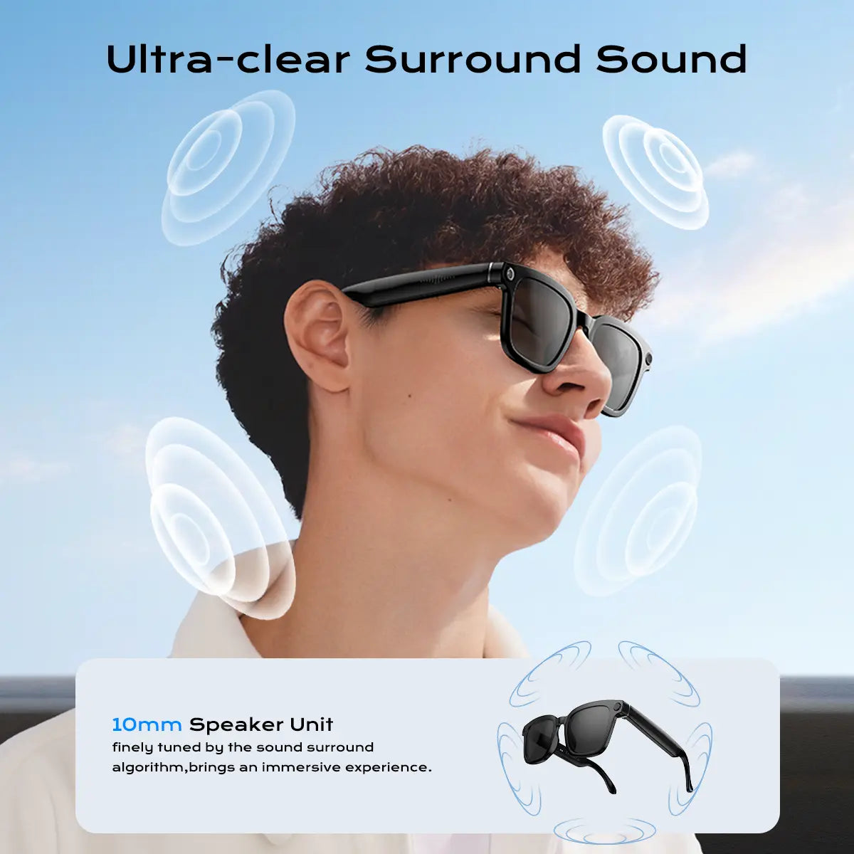 Smart Al Camera Glasses, 8MP Hands-Free Video & Photorecording, Real-Time Translation (160+ Languages),Photochromic UV Protection Lenses, Bluetooth Wearable Glasses for Travel & Outdoor