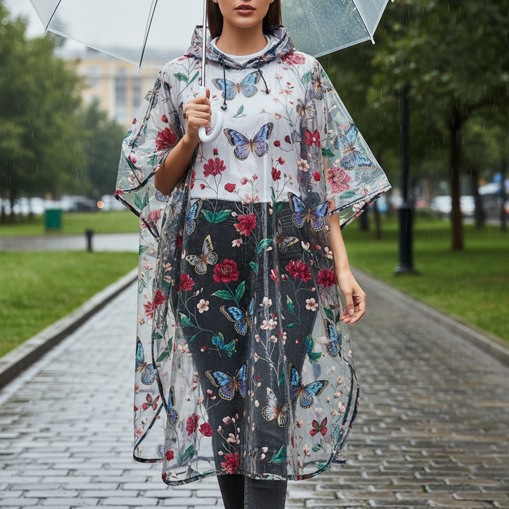 Stay Dry Anywhere: QIANQUHUI Lightweight Waterproof Rain Poncho for Hiking, Camping, and Emergencies
